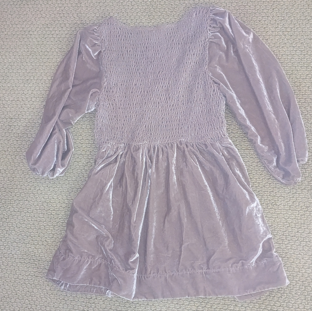 Free People NWOT Farrier Velvet Mini Dress LRG in Pale Lavender​ - Picture 2 of 12